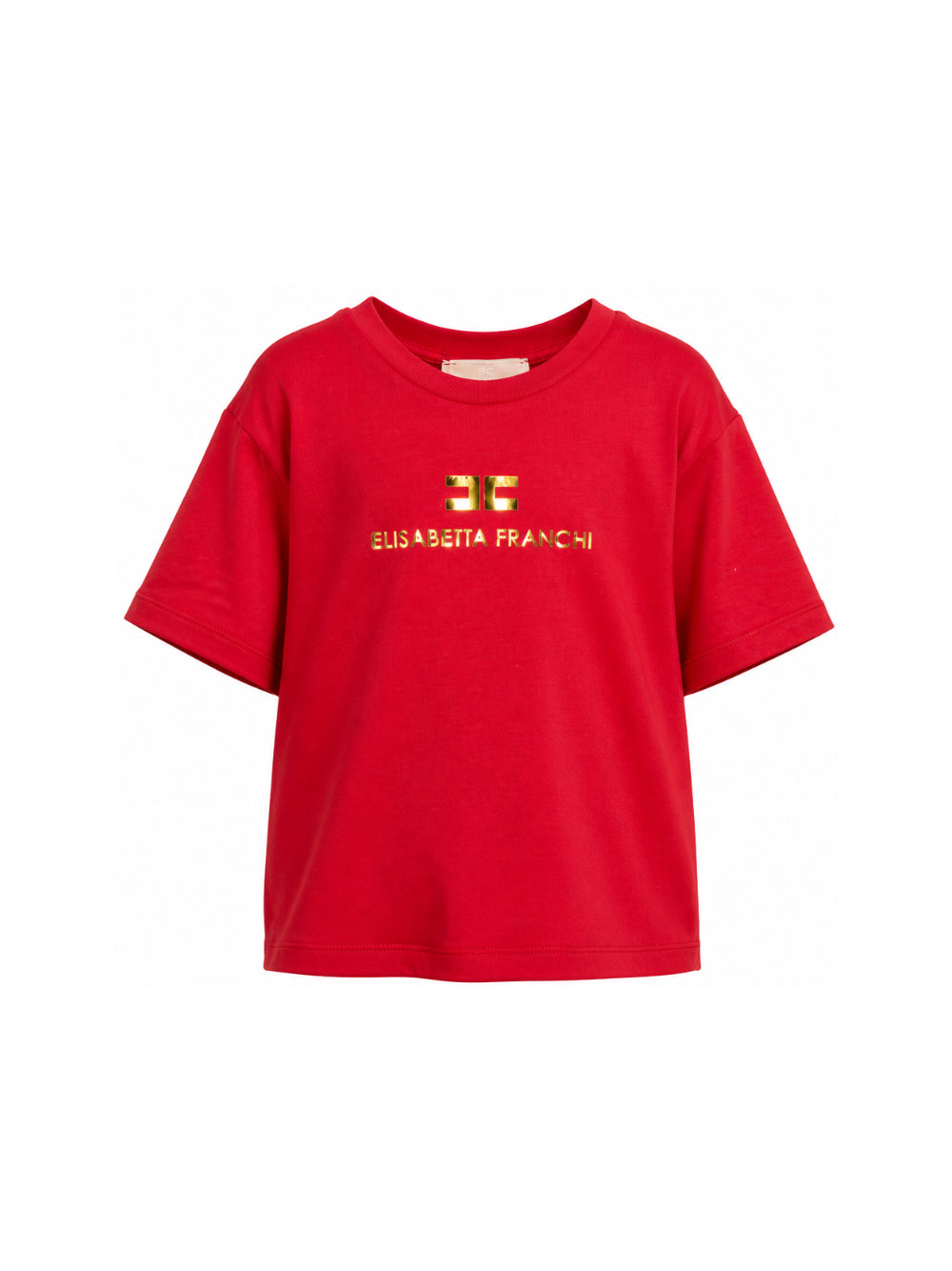 T-shirt per bambina Elisabetta Franchi La Mia Bambina rossa con logo sul davanti EFTS267CJE018 3328 ElISABETTA FRANCHI KIDS 