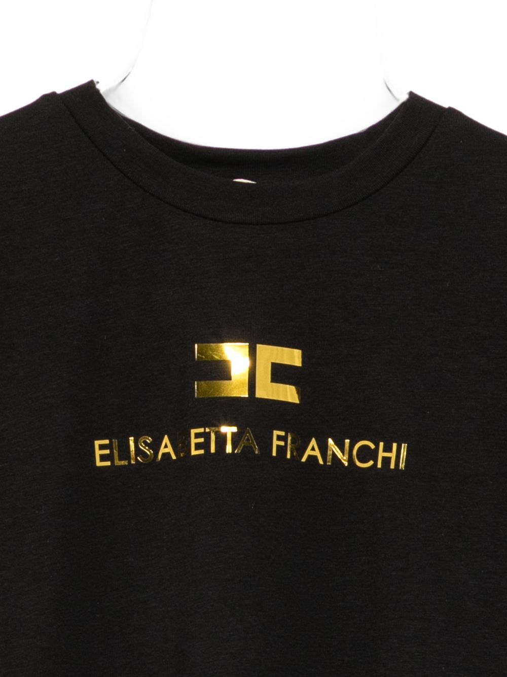 T-shirt per bambina Elisabetta Franchi La Mia Bambina nera con logo sul davanti EFTS267CJE018 N005 ElISABETTA FRANCHI KIDS 