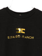 T-shirt per bambina Elisabetta Franchi La Mia Bambina nera con logo sul davanti EFTS267CJE018 N005 ElISABETTA FRANCHI KIDS 