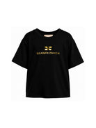 T-shirt per bambina Elisabetta Franchi La Mia Bambina nera con logo sul davanti EFTS267CJE018 N005 ElISABETTA FRANCHI KIDS 