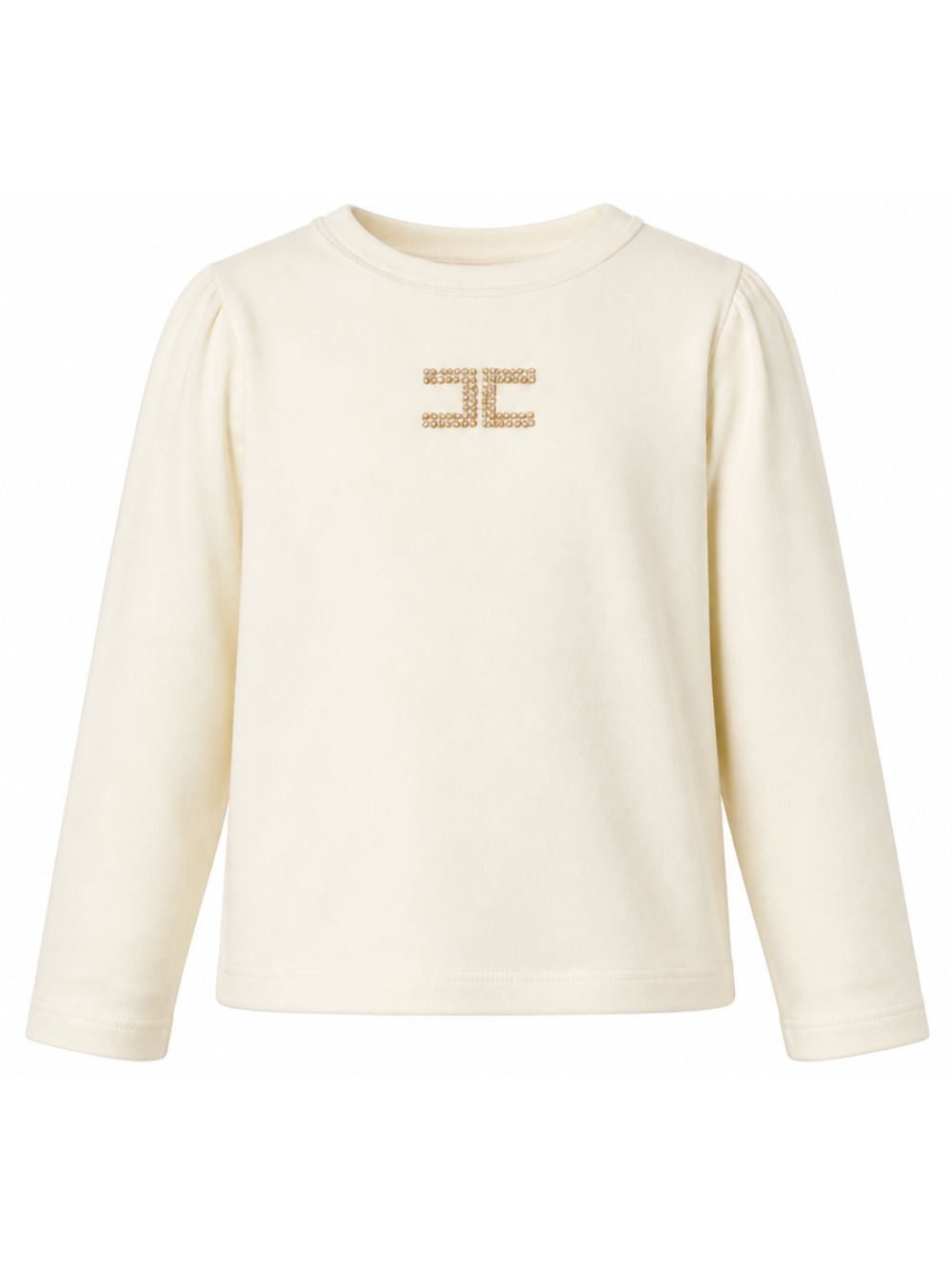T-shirt per bambina Elisabetta Franchi La Mia Bambina bianca con logo sul davanti EFTS273CJE018 0004 ElISABETTA FRANCHI KIDS 