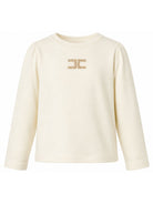 T-shirt per bambina Elisabetta Franchi La Mia Bambina bianca con logo sul davanti EFTS273CJE018 0004 ElISABETTA FRANCHI KIDS 