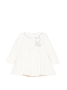 Abito per neonata Elisabetta Franchi La Mia Bambina bianco crema impreziosito da cristalli EGAB2440GA022 0075 ElISABETTA FRANCHI KIDS 
