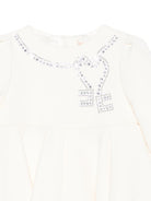 Abito per neonata Elisabetta Franchi La Mia Bambina bianco crema impreziosito da cristalli EGAB2440GA022 0075 ElISABETTA FRANCHI KIDS 