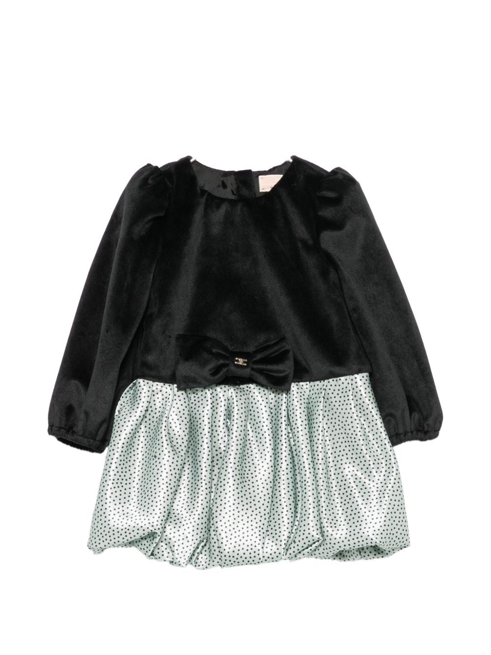 Abito per neonata Elisabetta Franchi La Mia Bambina nero con dettaglio a fiocco EGAB2520VE018 D579 ElISABETTA FRANCHI KIDS 