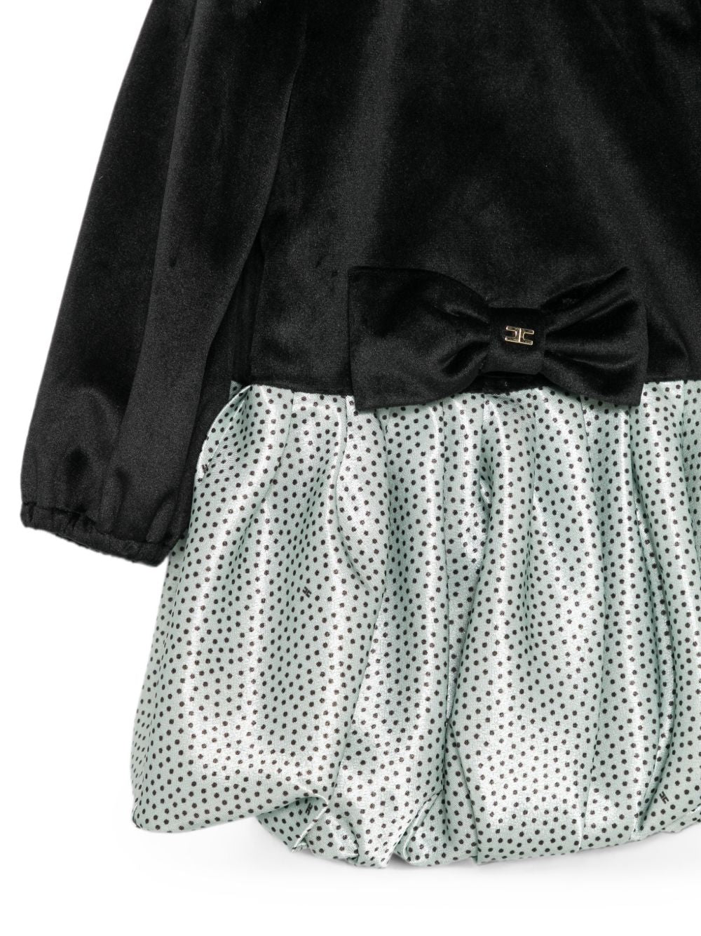 Abito per neonata Elisabetta Franchi La Mia Bambina nero con dettaglio a fiocco EGAB2520VE018 D579 ElISABETTA FRANCHI KIDS 