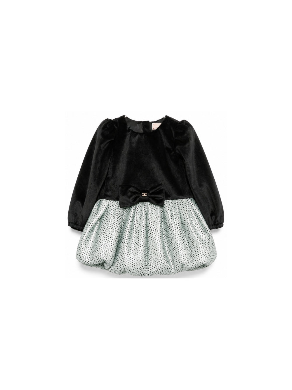 Abito per neonata Elisabetta Franchi La Mia Bambina nero con dettaglio a fiocco EGAB2520VE018 D579 ElISABETTA FRANCHI KIDS 