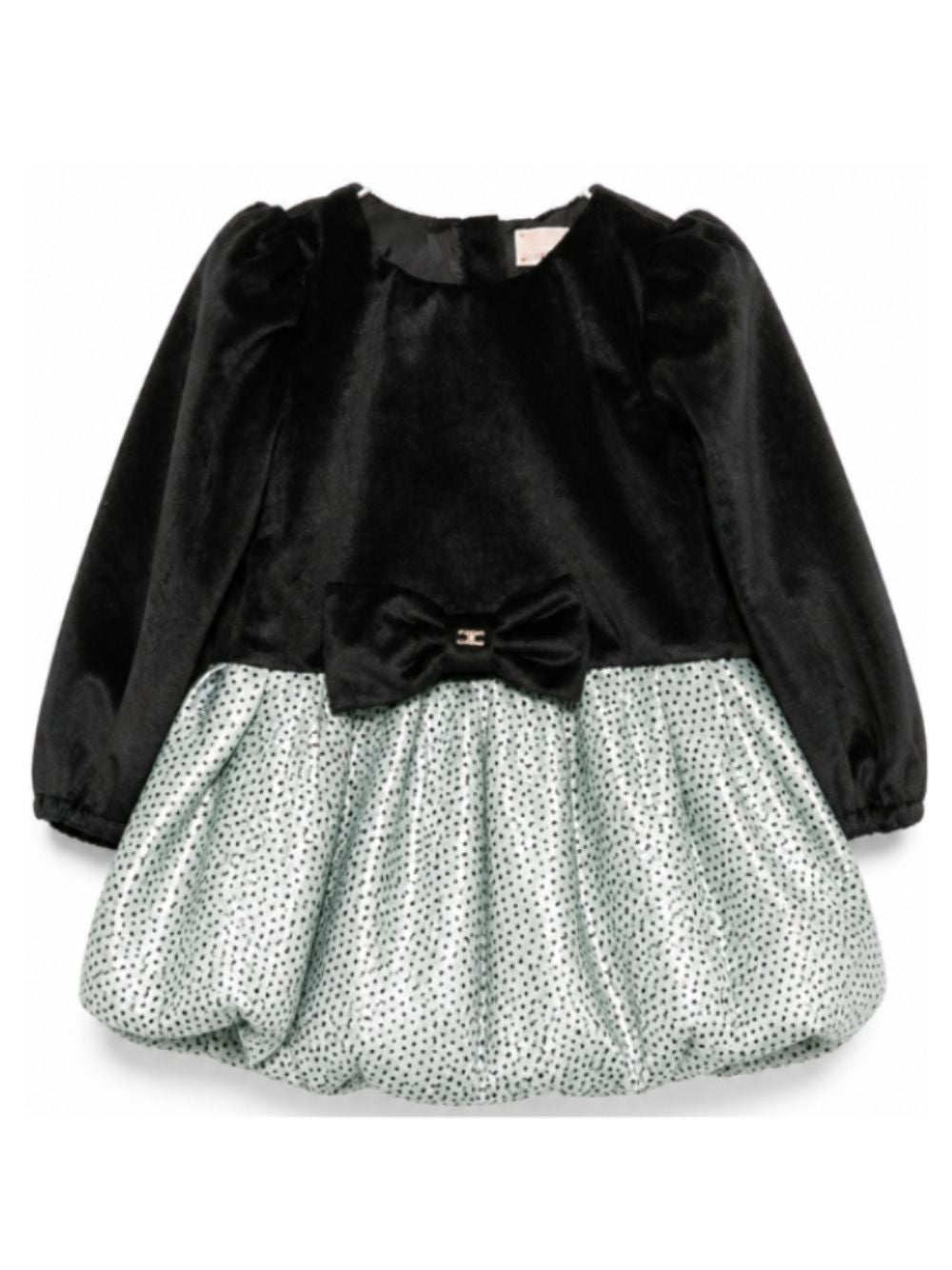 Abito per neonata Elisabetta Franchi La Mia Bambina nero con dettaglio a fiocco EGAB2520VE018 D579 ElISABETTA FRANCHI KIDS 