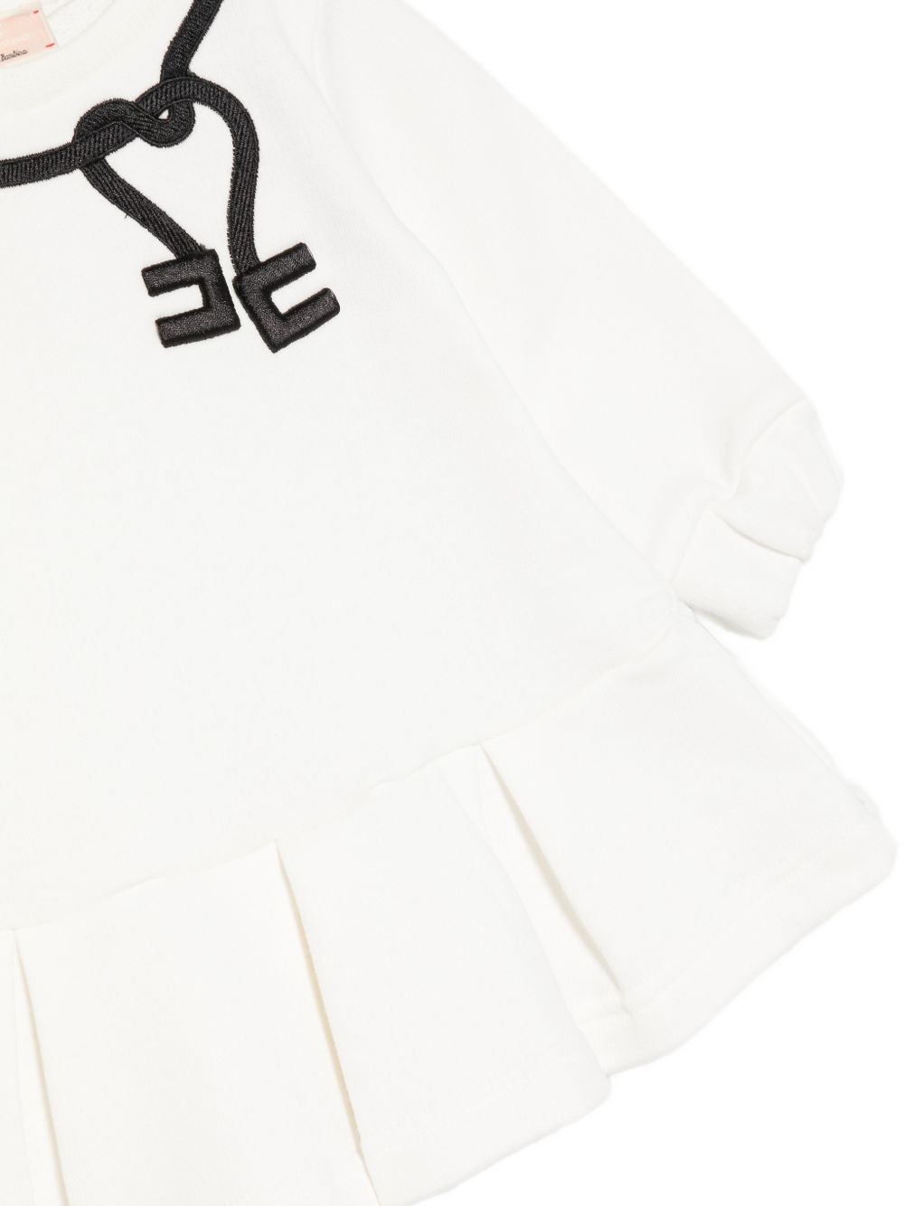 Abito midi per neonata Elisabetta Franchi La Mia Bambina bianco con ricamo logo EGAB253CFF017 0077 ElISABETTA FRANCHI KIDS 
