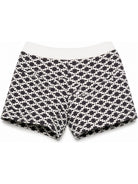 Shorts per neonata Elisabetta Franchi La Mia Bambina bianco e nero con stampa monogramma EGBE0320GA039 D948 ElISABETTA FRANCHI KIDS 