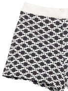 Shorts per neonata Elisabetta Franchi La Mia Bambina bianco e nero con stampa monogramma EGBE0320GA039 D948 ElISABETTA FRANCHI KIDS 