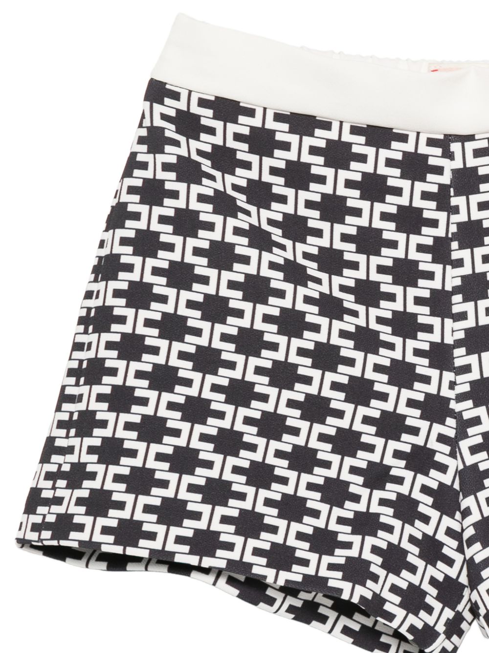 Shorts per neonata Elisabetta Franchi La Mia Bambina bianco e nero con stampa monogramma EGBE0320GA039 D948 ElISABETTA FRANCHI KIDS 