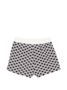 Shorts per neonata Elisabetta Franchi La Mia Bambina bianco e nero con stampa monogramma EGBE0320GA039 D948 ElISABETTA FRANCHI KIDS 