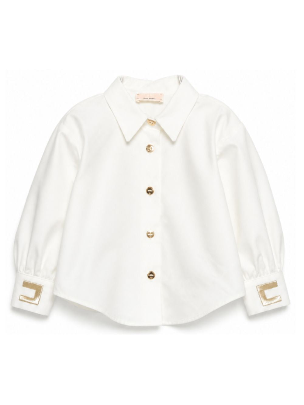 Camicia per neonata Elisabetta Franchi La Mia Bambina bianca con colletto classico EGCA0580CA235 0115 ElISABETTA FRANCHI KIDS 