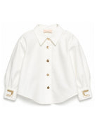 Camicia per neonata Elisabetta Franchi La Mia Bambina bianca con colletto classico EGCA0580CA235 0115 ElISABETTA FRANCHI KIDS 