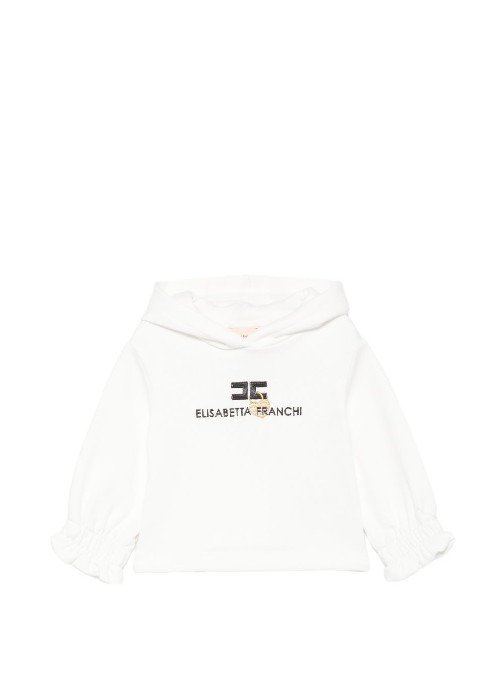 Felpa per neonata Elisabetta Franchi La Mia Bambina bianca con logo sul davanti EGFE065CFF017 0126 ElISABETTA FRANCHI KIDS 