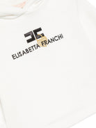 Felpa per neonata Elisabetta Franchi La Mia Bambina bianca con logo sul davanti EGFE065CFF017 0126 ElISABETTA FRANCHI KIDS 