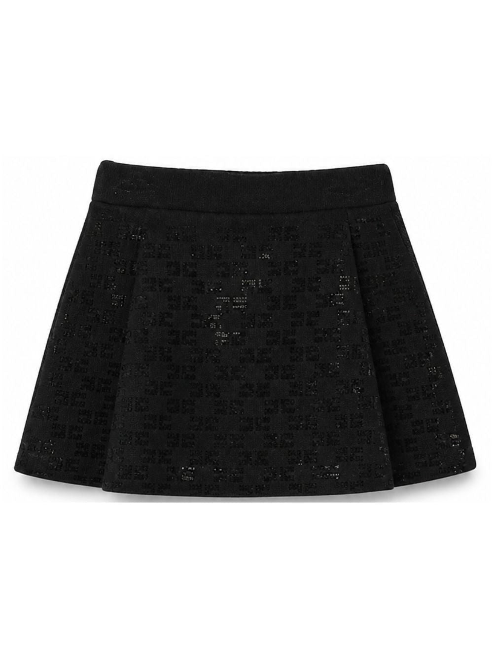 Gonna per neonata Elisabetta Franchi La Mia Bambina nera con logo all-over EGGO0650FF002 N175 ElISABETTA FRANCHI KIDS 