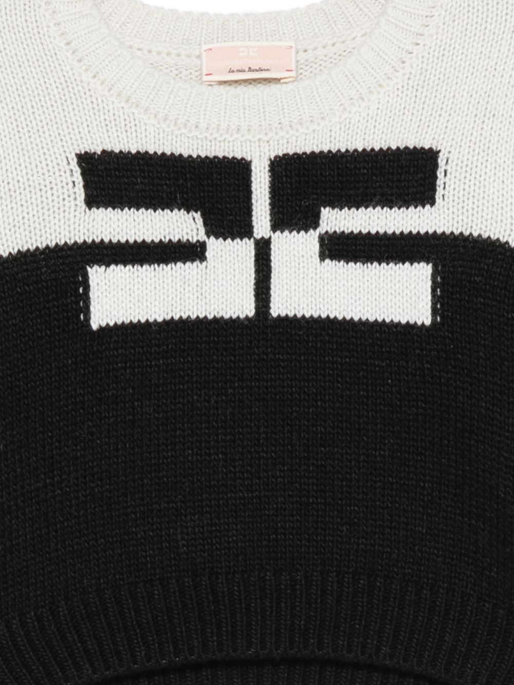 Maglione per neonata Elisabetta Franchi La Mia Bambina bianco e nero con design color-block EGMA053CFL098 0759 ElISABETTA FRANCHI KIDS 