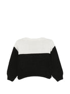 Maglione per neonata Elisabetta Franchi La Mia Bambina bianco e nero con design color-block EGMA053CFL098 0759 ElISABETTA FRANCHI KIDS 