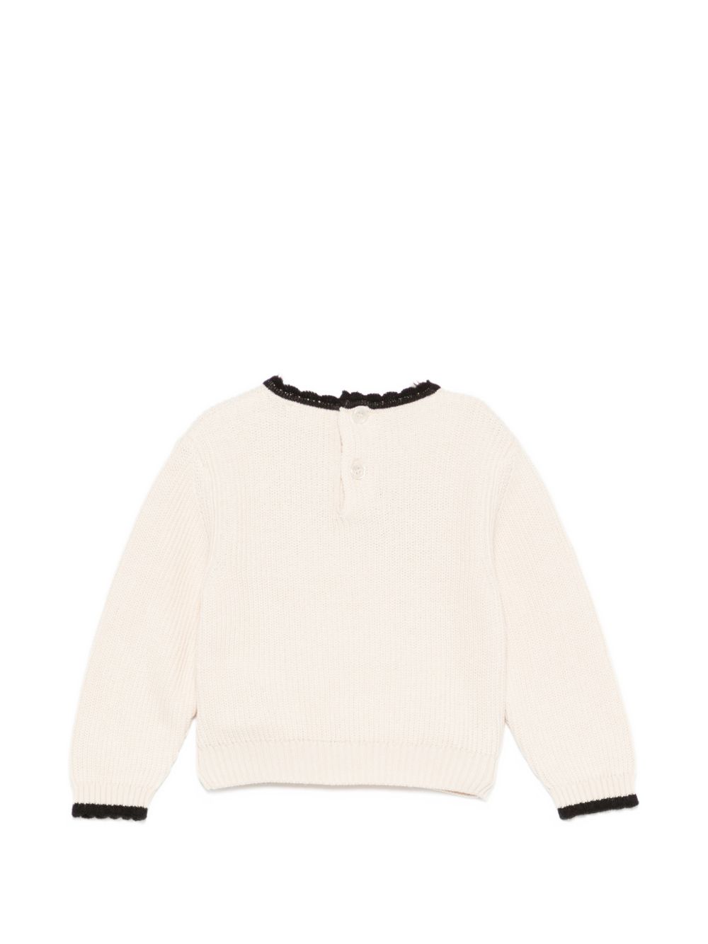 Maglione per neonata Elisabetta Franchi La Mia Bambina beige con ricamo logo sul davanti EGMA060CFL001 0188 ElISABETTA FRANCHI KIDS 