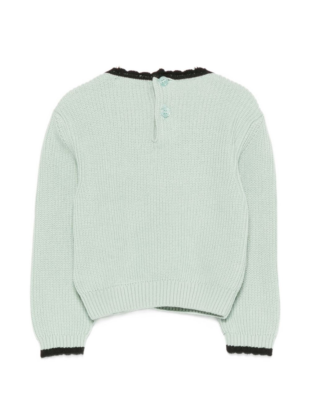 Maglione per neonata Elisabetta Franchi La Mia Bambina verde menta con logo ricamato sul davanti EGMA060CFL001 1090 ElISABETTA FRANCHI KIDS 