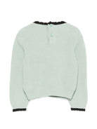Maglione per neonata Elisabetta Franchi La Mia Bambina verde menta con logo ricamato sul davanti EGMA060CFL001 1090 ElISABETTA FRANCHI KIDS 