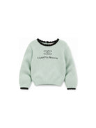 Maglione per neonata Elisabetta Franchi La Mia Bambina verde menta con logo ricamato sul davanti EGMA060CFL001 1090 ElISABETTA FRANCHI KIDS 