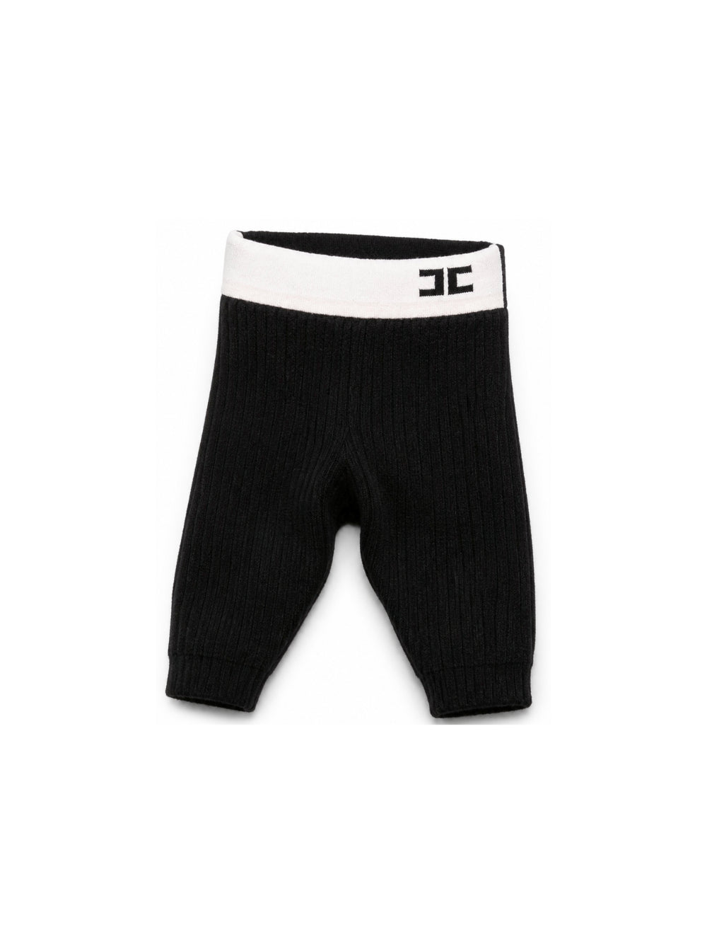 Pantaloni per neonata Elisabetta Franchi La Mia Bambina neri con trama a coste EGPA100CFL040 D581 ElISABETTA FRANCHI KIDS 