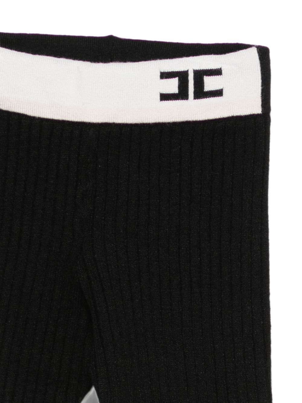 Pantaloni per neonata Elisabetta Franchi La Mia Bambina neri con trama a coste EGPA100CFL040 D581 ElISABETTA FRANCHI KIDS 