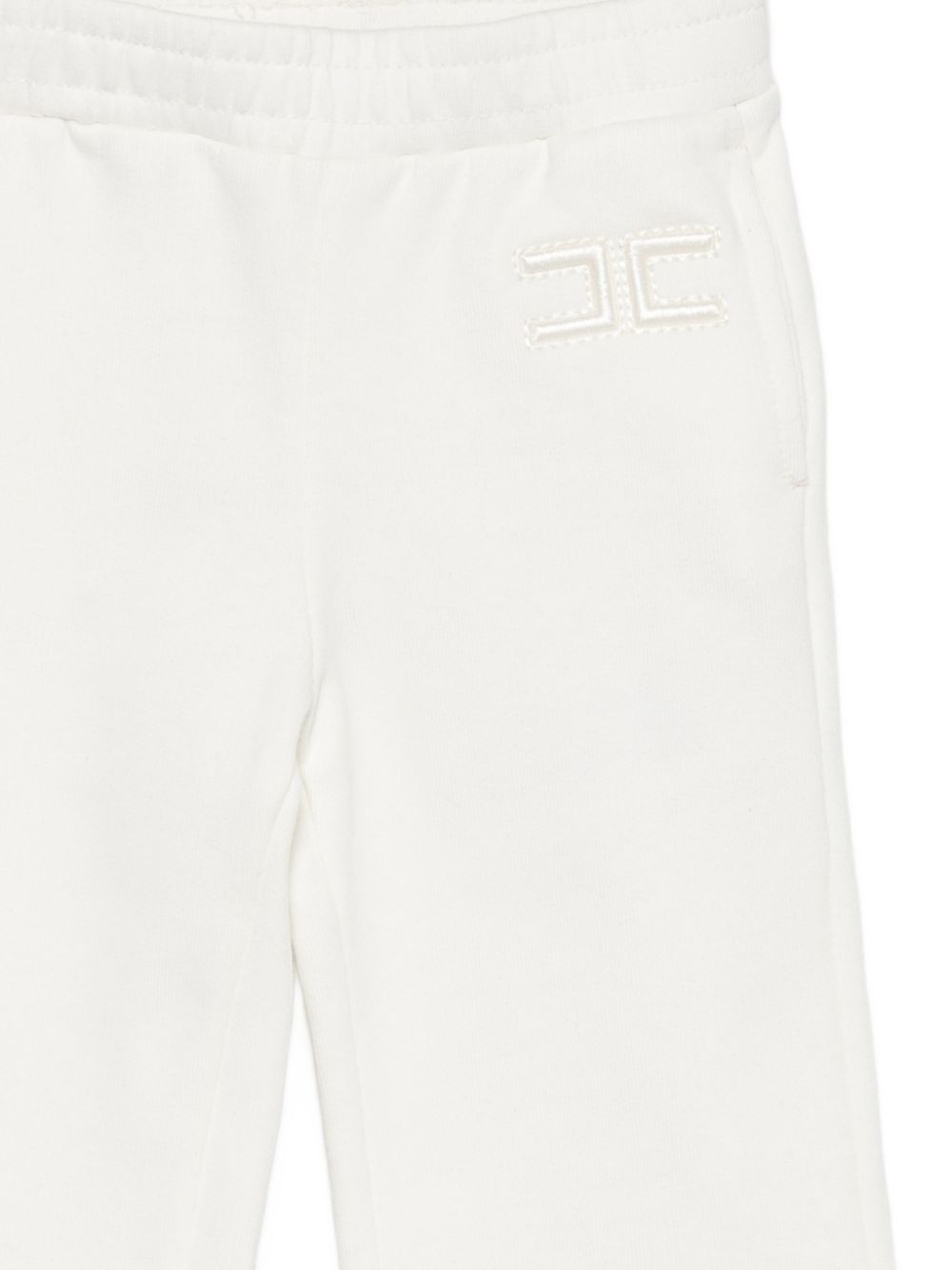 Pantaloni sportivi per neonata Elisabetta Franchi La Mia Bambina bianchi con logo EGPA101CFF017 0067 ElISABETTA FRANCHI KIDS 