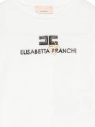 T-shirt per neonata Elisabetta Franchi La Mia Bambina bianca con logo sul davanti EGTS116CJE018 0156 ElISABETTA FRANCHI KIDS 