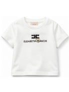 T-shirt per neonata Elisabetta Franchi La Mia Bambina bianca con logo sul davanti EGTS116CJE018 0156 ElISABETTA FRANCHI KIDS 