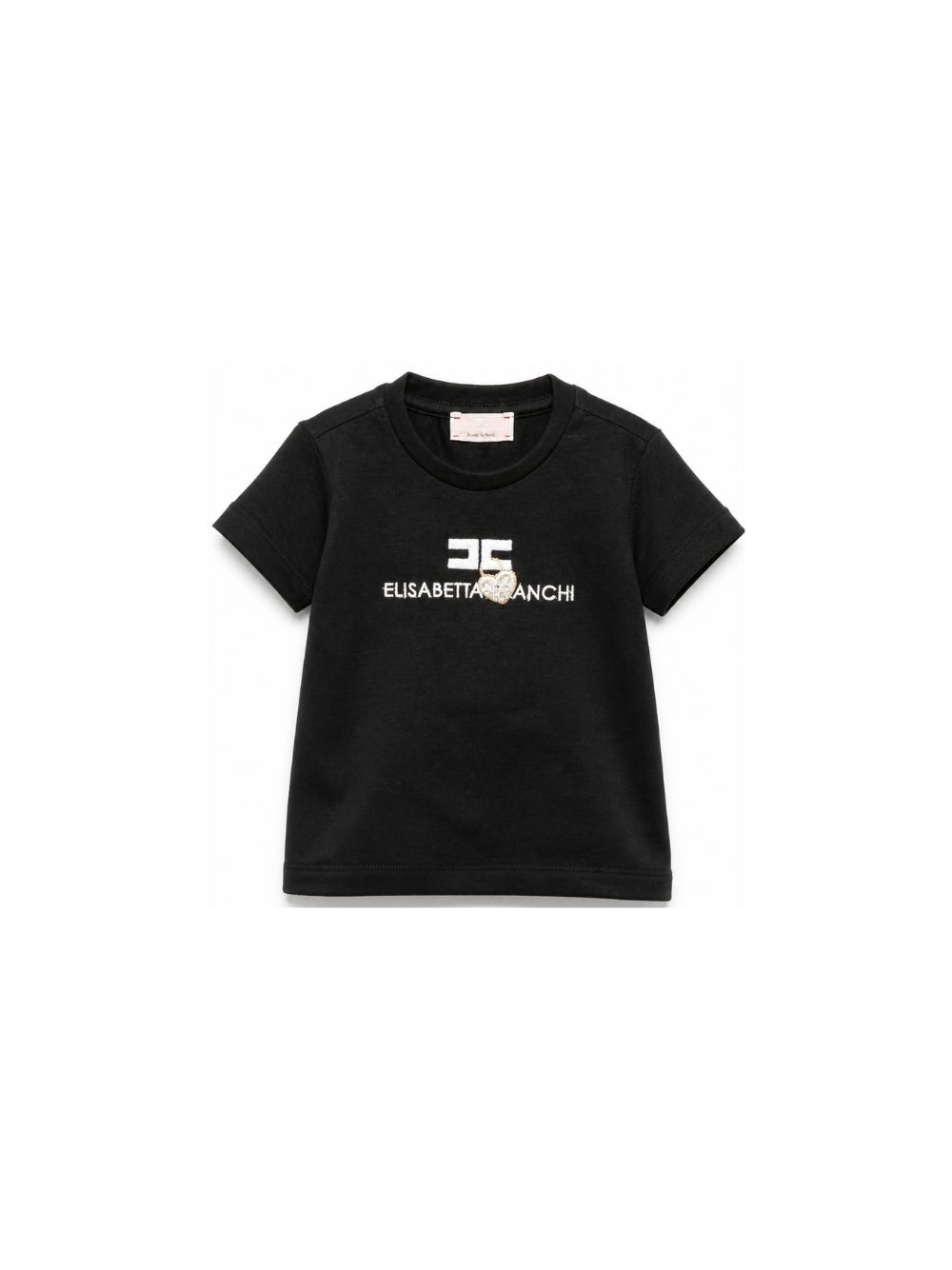 T-shirt per neonata Elisabetta Franchi La Mia Bambina nera con logo sul davanti EGTS116CJE018 N126 ElISABETTA FRANCHI KIDS 