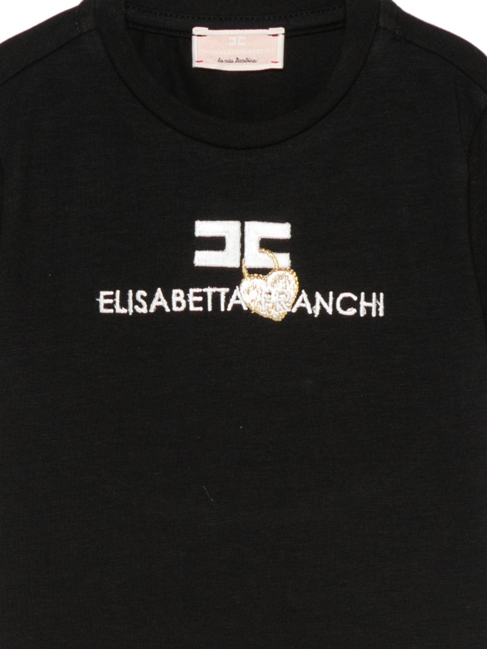 T-shirt per neonata Elisabetta Franchi La Mia Bambina nera con logo sul davanti EGTS116CJE018 N126 ElISABETTA FRANCHI KIDS 