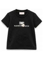 T-shirt per neonata Elisabetta Franchi La Mia Bambina nera con logo sul davanti EGTS116CJE018 N126 ElISABETTA FRANCHI KIDS 
