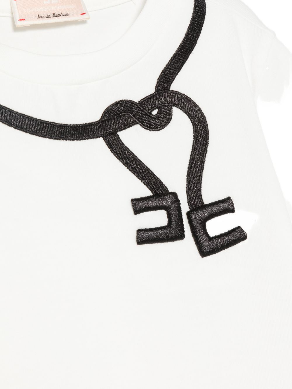 T-shirt per bambina Elisabetta Franchi La Mia Bambina bianca con dettaglio sul collo EGTS119CJE018 0178 ElISABETTA FRANCHI KIDS 