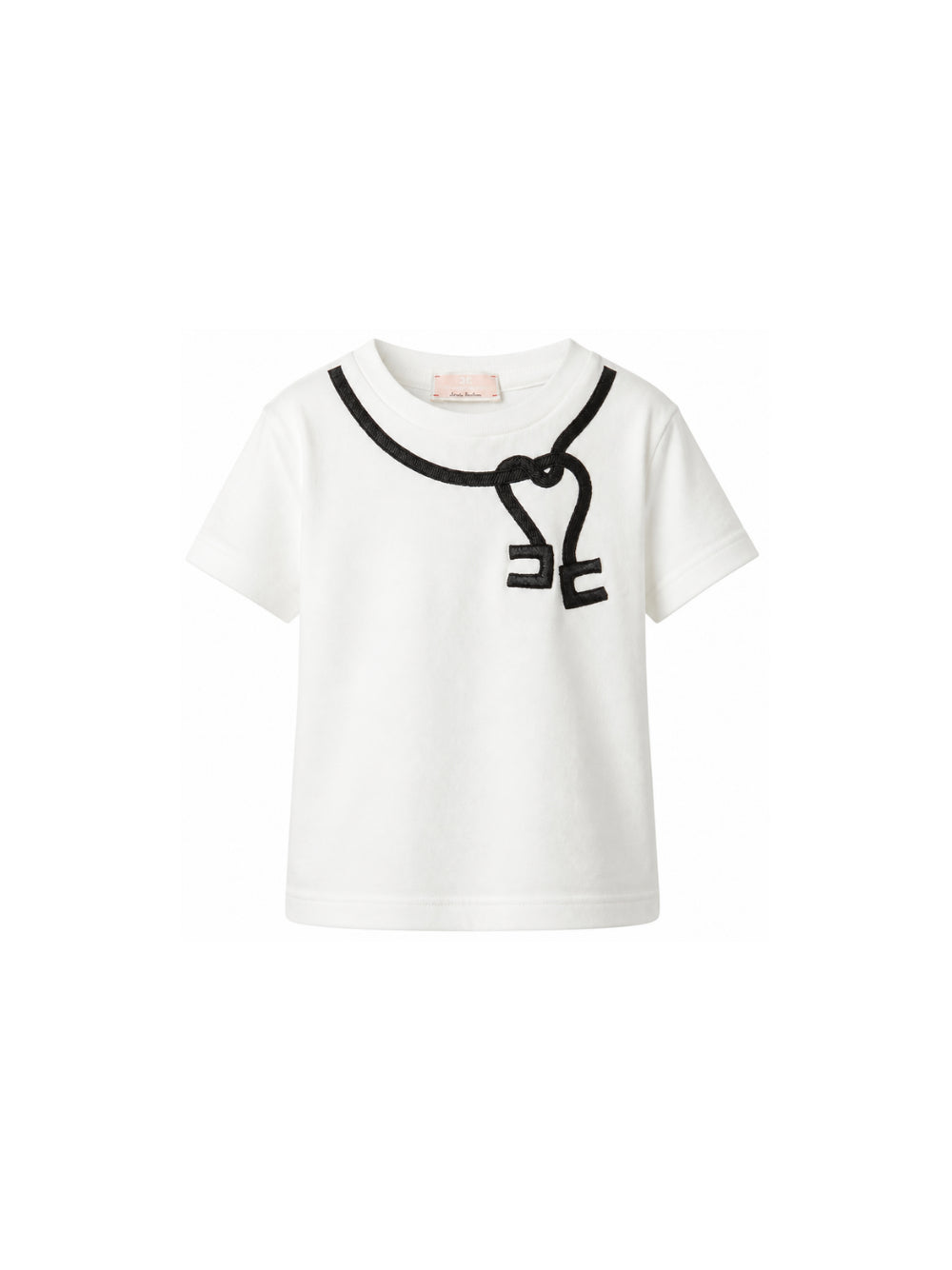 T-shirt per bambina Elisabetta Franchi La Mia Bambina bianca con dettaglio sul collo EGTS119CJE018 0178 ElISABETTA FRANCHI KIDS 