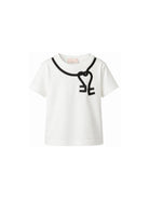T-shirt per bambina Elisabetta Franchi La Mia Bambina bianca con dettaglio sul collo EGTS119CJE018 0178 ElISABETTA FRANCHI KIDS 
