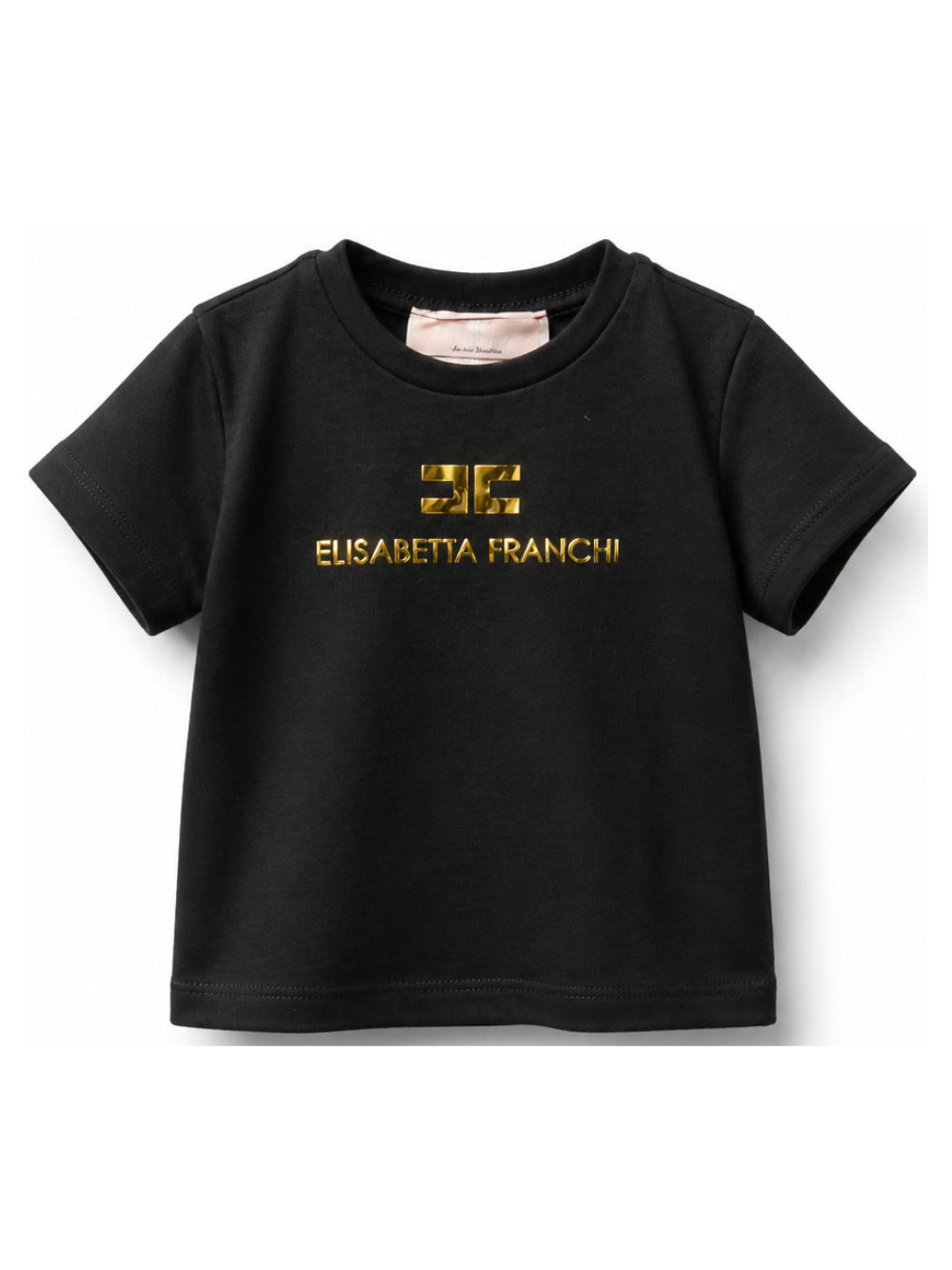 T-shirt per neonata Elisabetta Franchi La Mia Bambina nera con logo sul davanti EGTS120CJE018 N005 ElISABETTA FRANCHI KIDS 