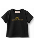 T-shirt per neonata Elisabetta Franchi La Mia Bambina nera con logo sul davanti EGTS120CJE018 N005 ElISABETTA FRANCHI KIDS 