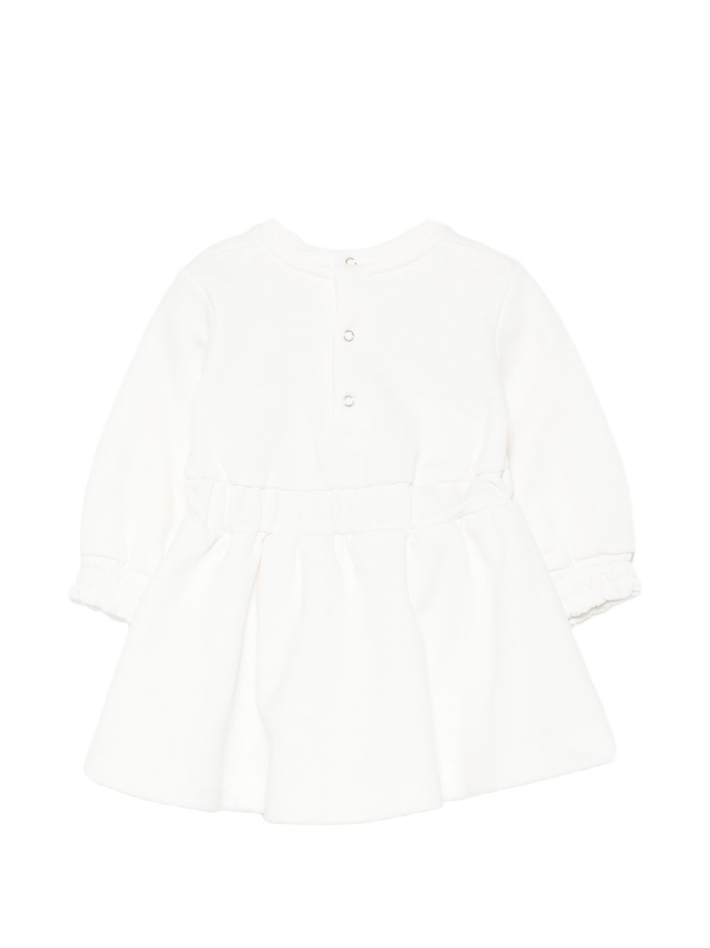 Abito svasato per neonata Elisabetta Franchi La Mia Bambina bianco con logo ricamato ENAB0810FF002 0156 ElISABETTA FRANCHI KIDS 