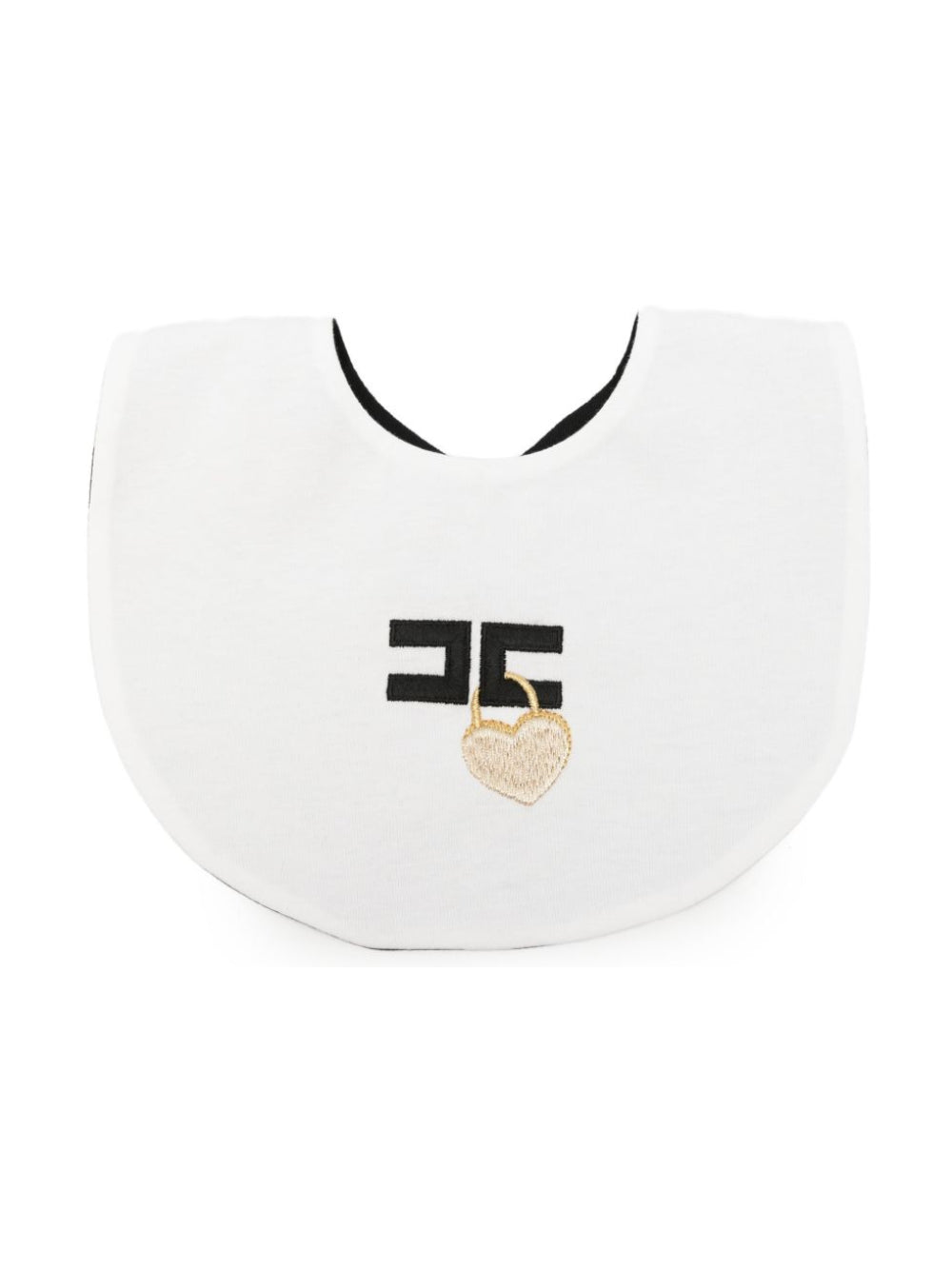 Bavaglino per neonata Elisabetta Franchi La Mia Bambina bianco con logo ENBA0720JF054 0076 ElISABETTA FRANCHI KIDS 