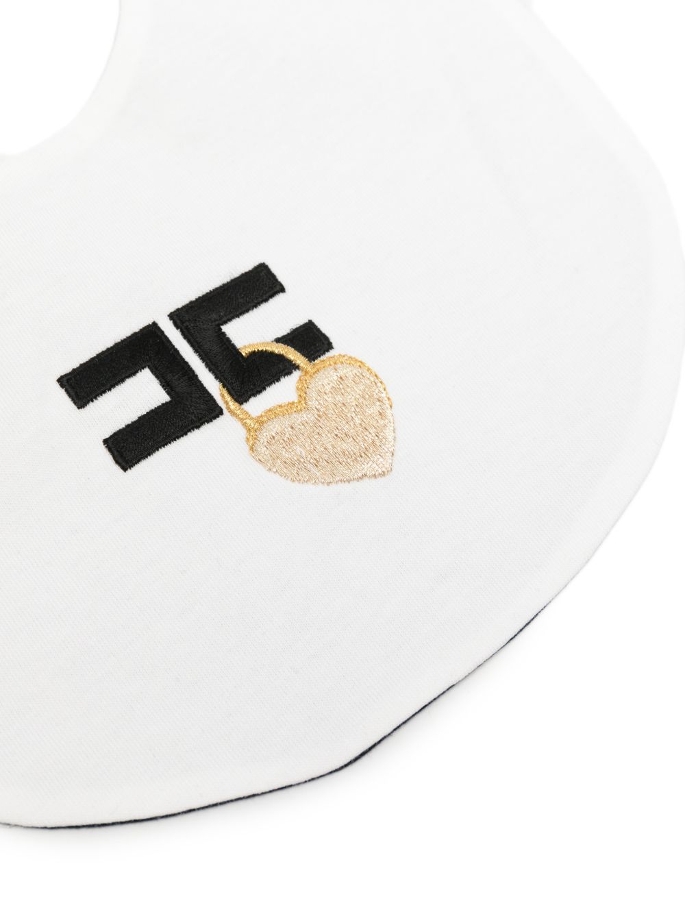 Bavaglino per neonata Elisabetta Franchi La Mia Bambina bianco con logo ENBA0720JF054 0076 ElISABETTA FRANCHI KIDS 