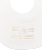 Bavaglino per neonata Elisabetta Franchi La Mia Bambina bianco con logo ENBA0730FF002 0115 ElISABETTA FRANCHI KIDS 