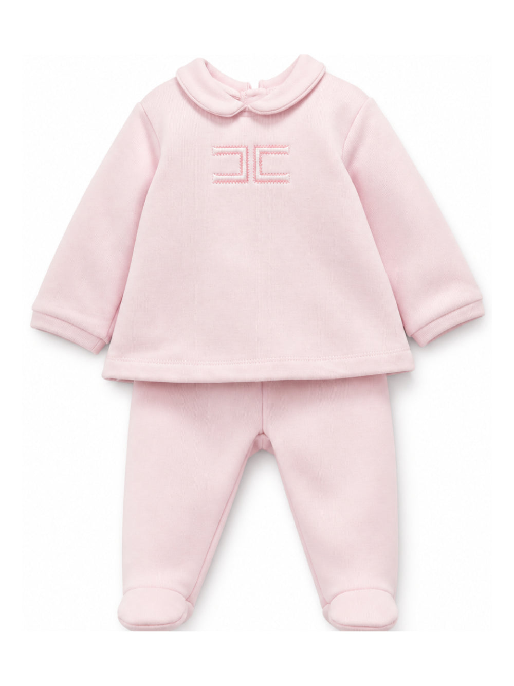 Completo per neonata Elisabetta Franchi La Mia Bambina rosa con applicazione logo ENCD1210FF002 C070 ElISABETTA FRANCHI KIDS 