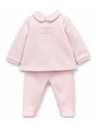 Completo per neonata Elisabetta Franchi La Mia Bambina rosa con applicazione logo ENCD1210FF002 C070 ElISABETTA FRANCHI KIDS 
