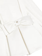 Abito per neonata Elisabetta Franchi La Mia Bambina bianco plissettato con fiocco ENCD1240RA016 0195 ElISABETTA FRANCHI KIDS 