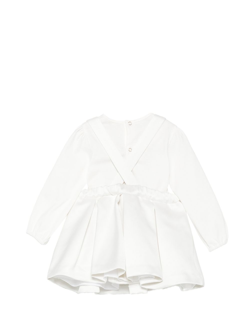 Abito per neonata Elisabetta Franchi La Mia Bambina bianco plissettato con fiocco ENCD1240RA016 0195 ElISABETTA FRANCHI KIDS 