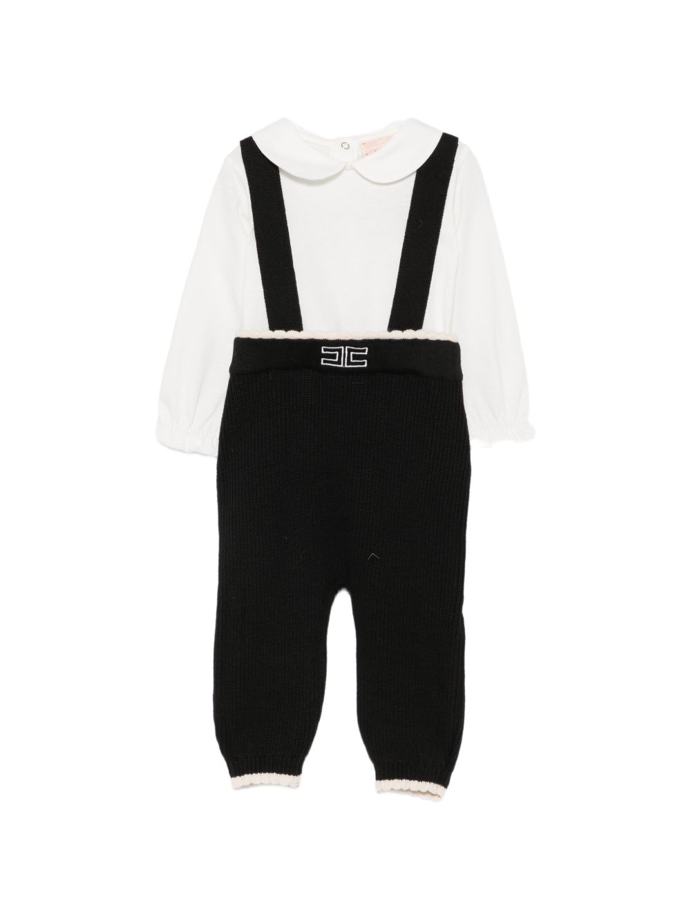 Completo per neonata Elisabetta Franchi La Mia Bambina Kids multicolore con salopette con logo ricamato ENCD126CFL001 N101 ElISABETTA FRANCHI KIDS 